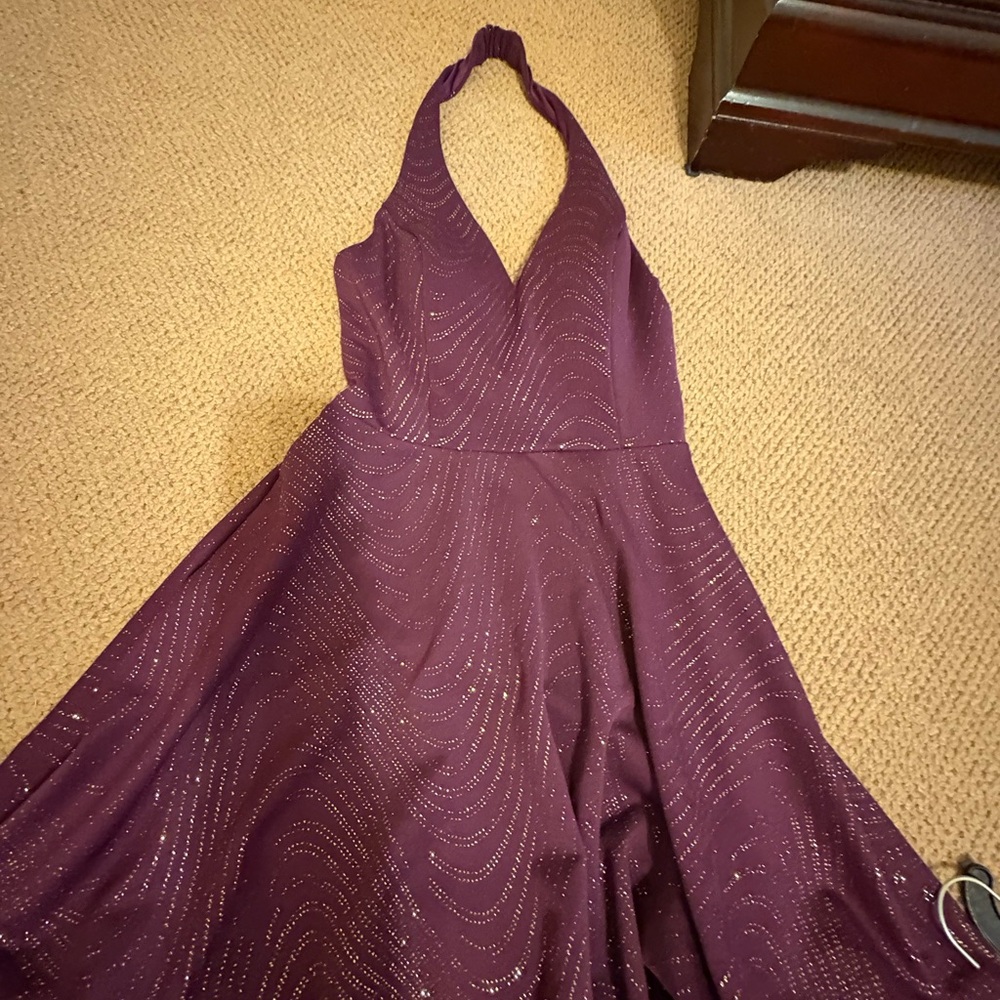 Elegant Purple Halter Dress